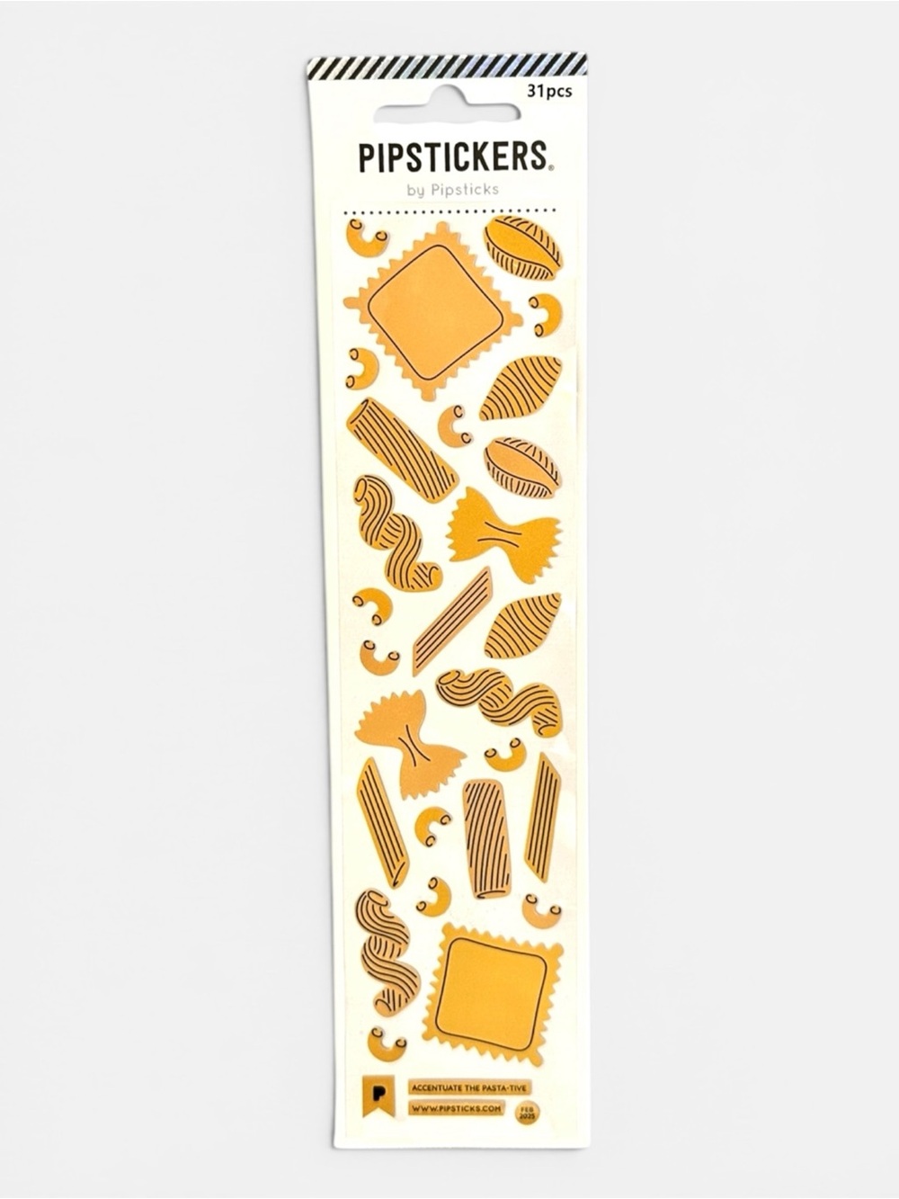 Pipsticks Pasta Planner Stickers “Accentuate the Pasta-tive” Sticker Sheet NWT